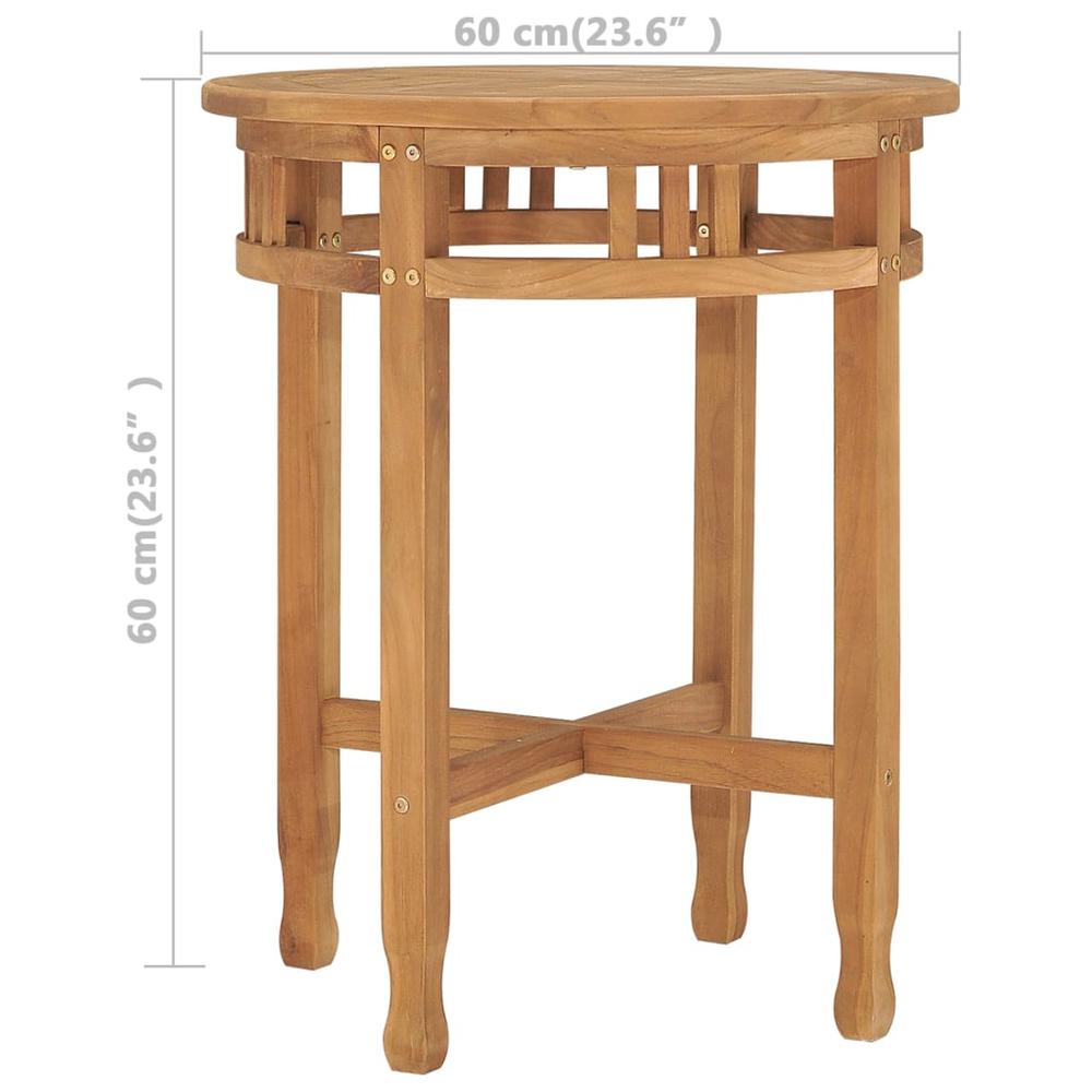 Bistro Table Ã˜23.6"x23.6" Solid Teak Wood. Picture 5
