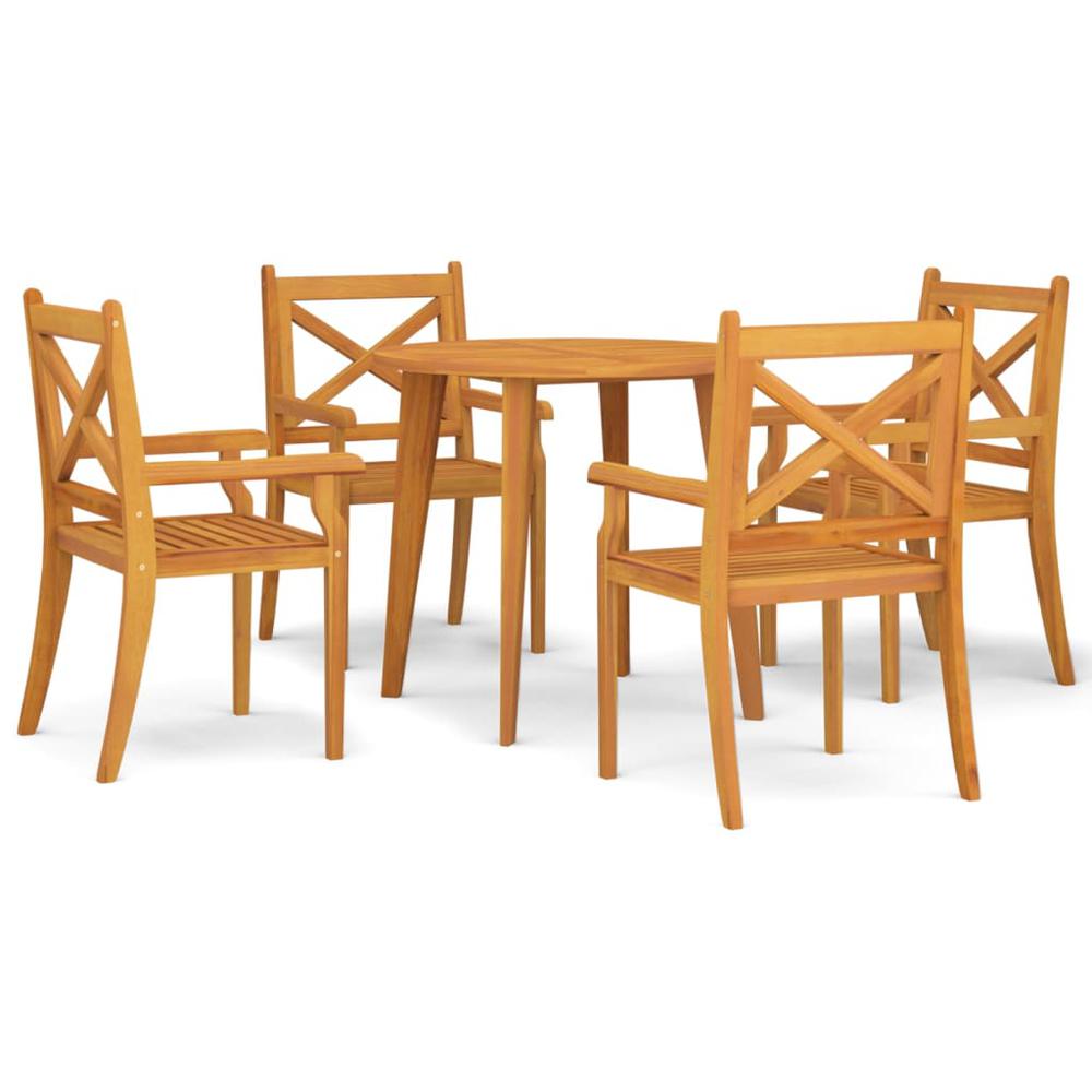 5 Piece Patio Dining Set Solid Wood Acacia. Picture 1