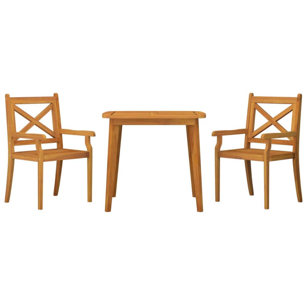 3 Piece Patio Dining Set Solid Wood Acacia. Picture 2
