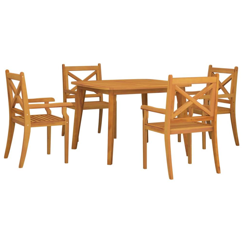 5 Piece Patio Dining Set Solid Wood Acacia. Picture 2