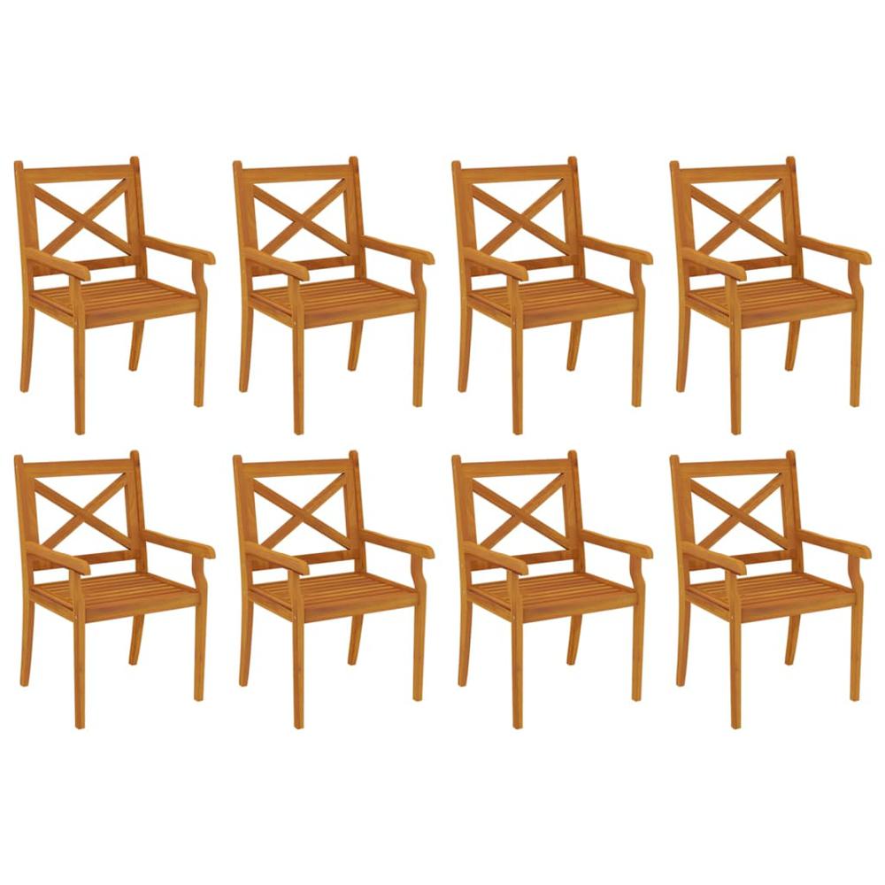 9 Piece Patio Dining Set Solid Wood Acacia. Picture 6