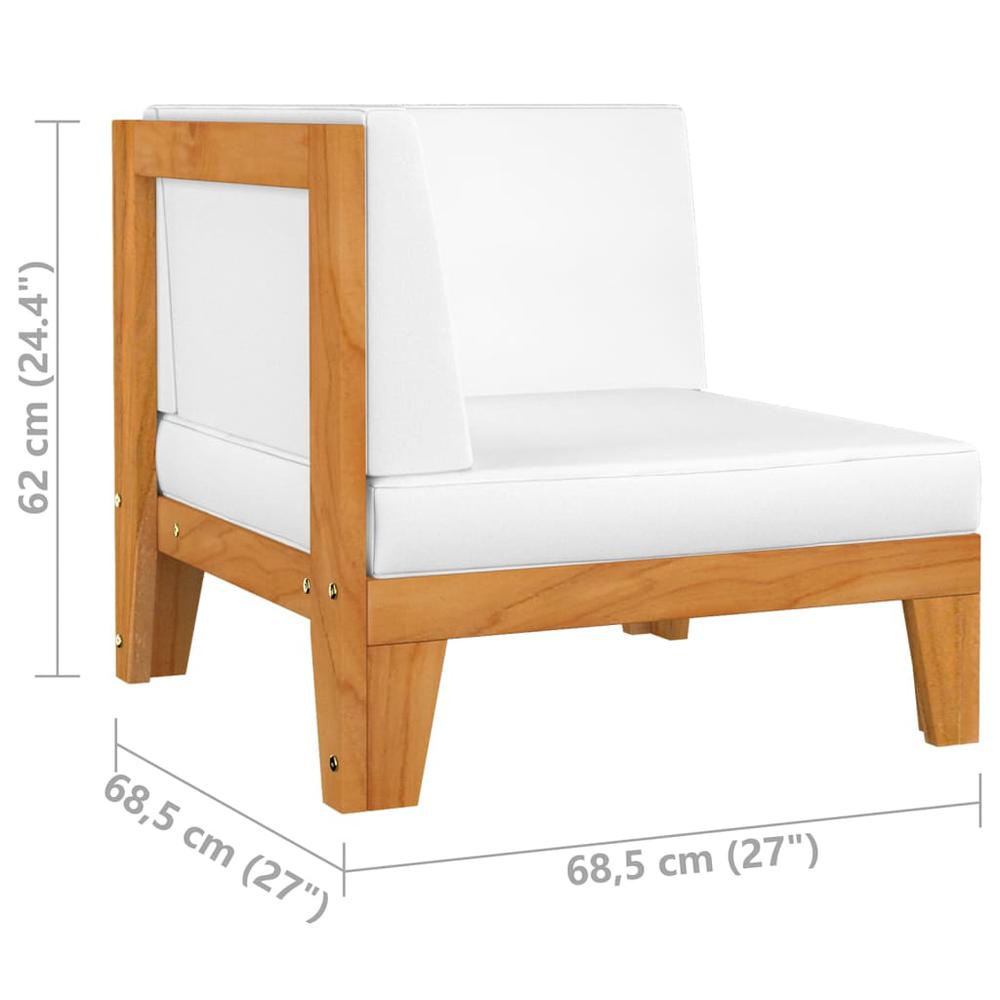 vidaXL 3 Piece Patio Lounge Set with Cushions Solid Acacia Wood, 3058114. Picture 8