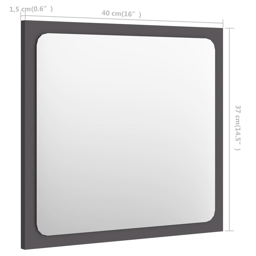 vidaXL Bathroom Mirror Gray 15.7"x0.6"x14.6" Chipboard, 804600. Picture 5