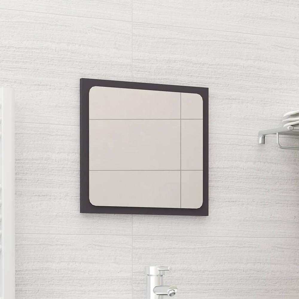 vidaXL Bathroom Mirror Gray 15.7"x0.6"x14.6" Chipboard, 804600. Picture 1