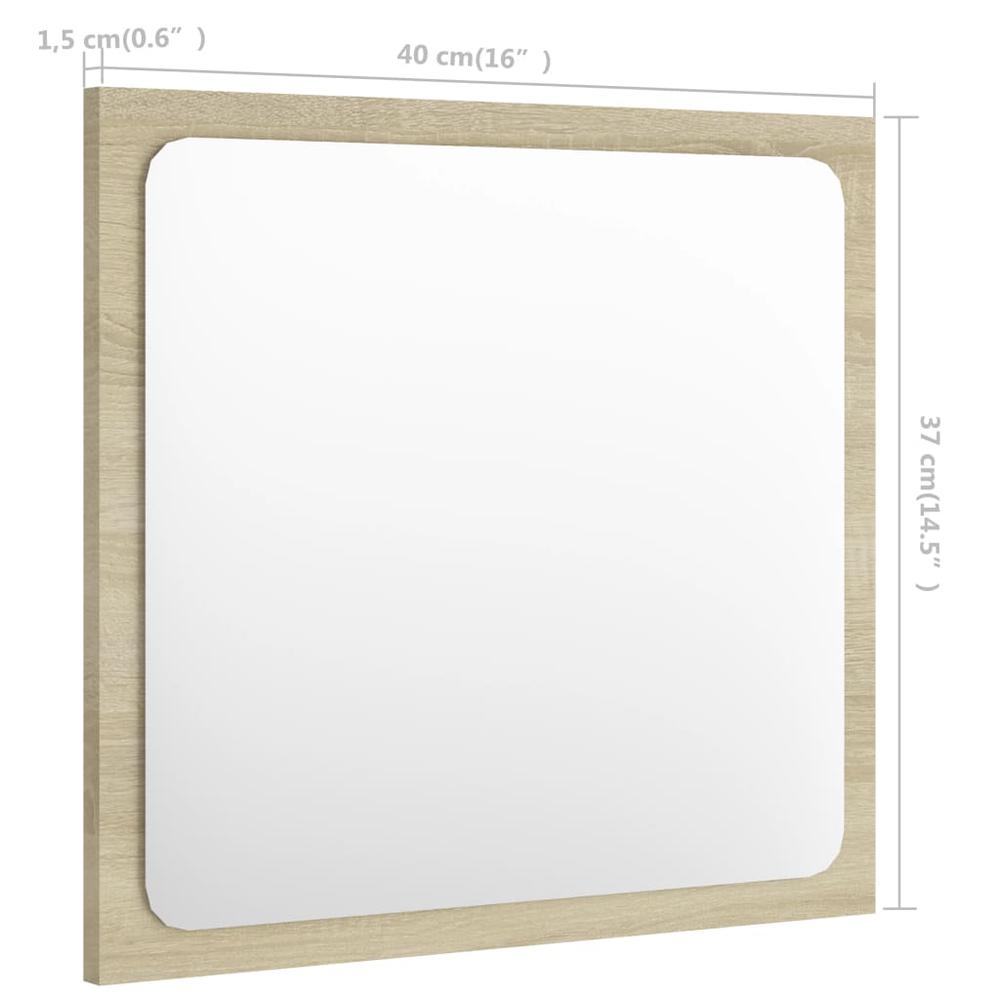 vidaXL Bathroom Mirror Sonoma Oak 15.7"x0.6"x14.6" Chipboard, 804601. Picture 5