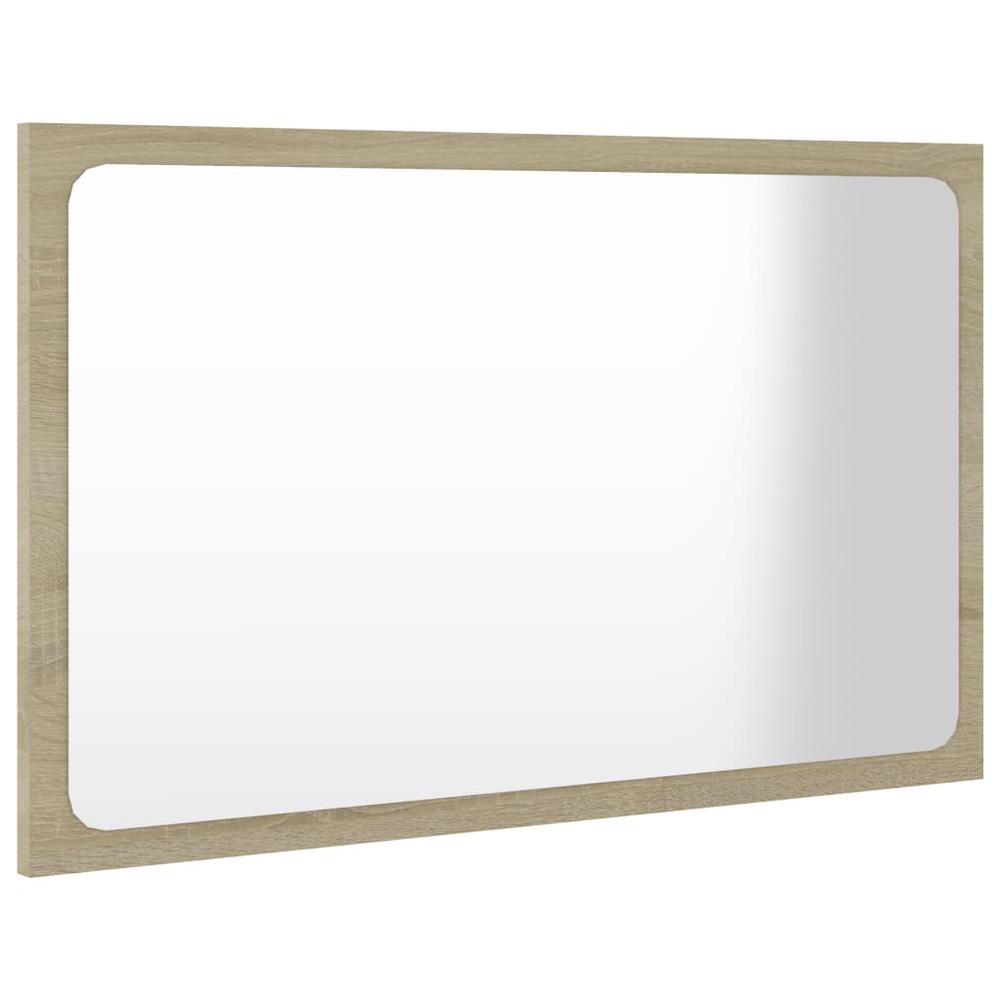 vidaXL Bathroom Mirror Sonoma Oak 23.6"x0.6"x14.6" Chipboard, 804609. Picture 3