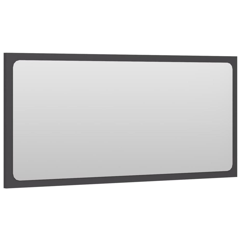 vidaXL Bathroom Mirror Gray 31.5"x0.6"x14.6" Chipboard, 804616. Picture 3