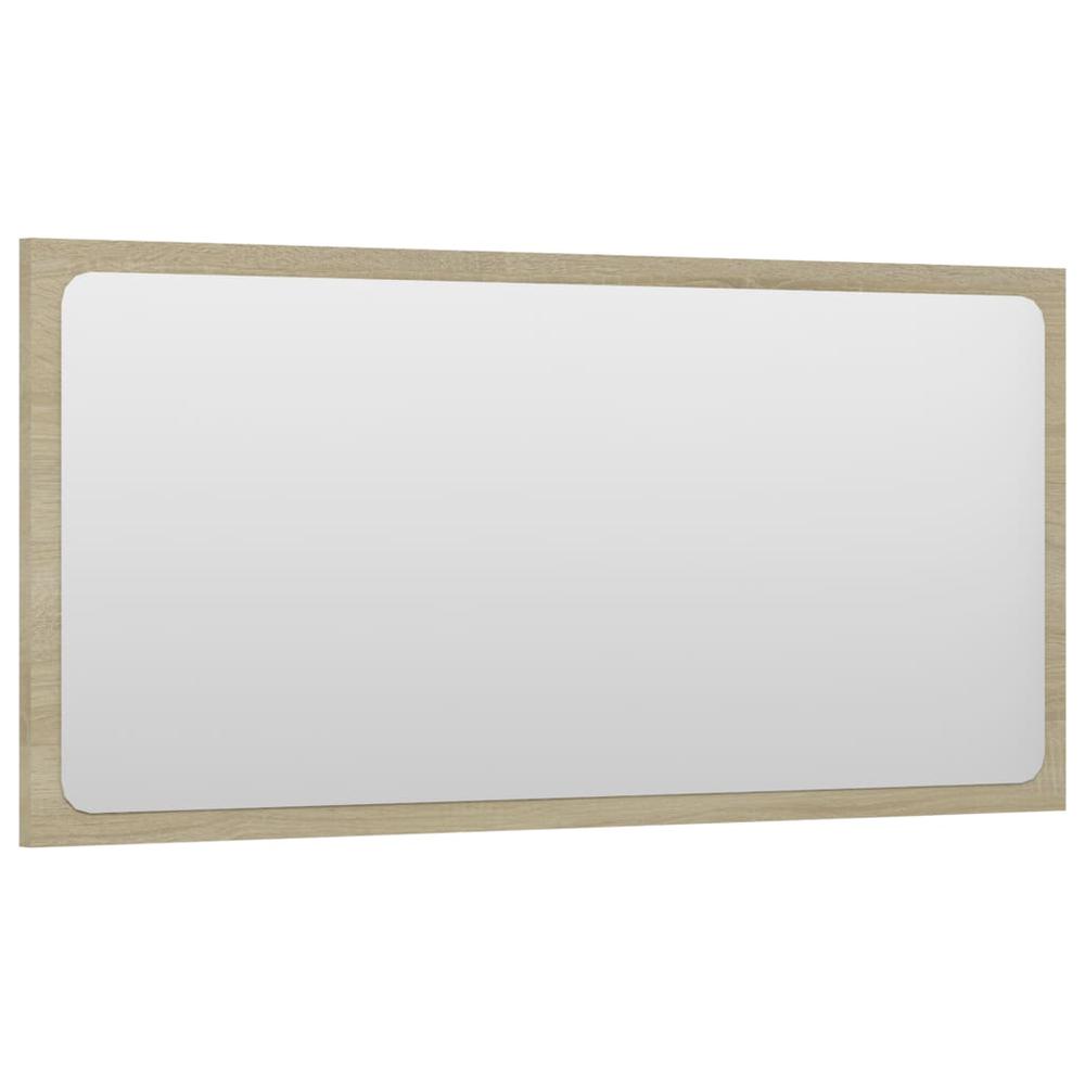 vidaXL Bathroom Mirror Sonoma Oak 31.5"x0.6"x14.6" Chipboard, 804617. Picture 3