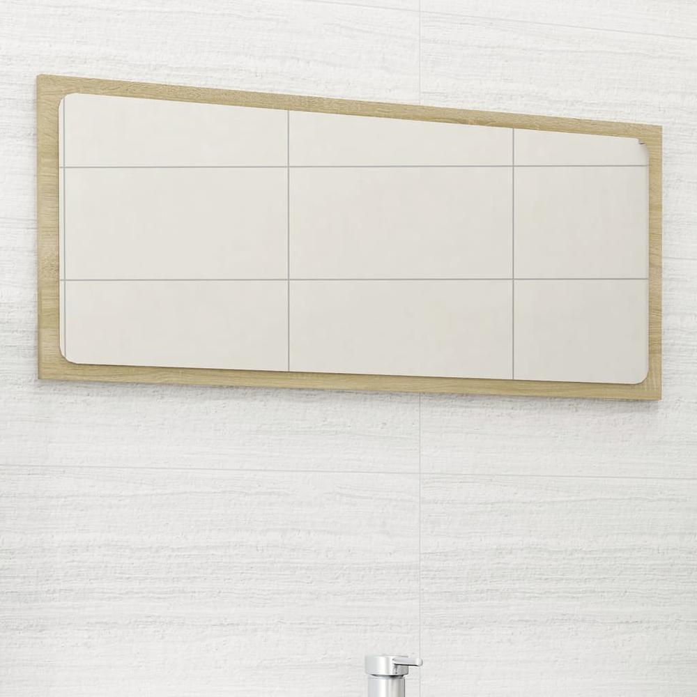 vidaXL Bathroom Mirror Sonoma Oak 31.5"x0.6"x14.6" Chipboard, 804617. Picture 1