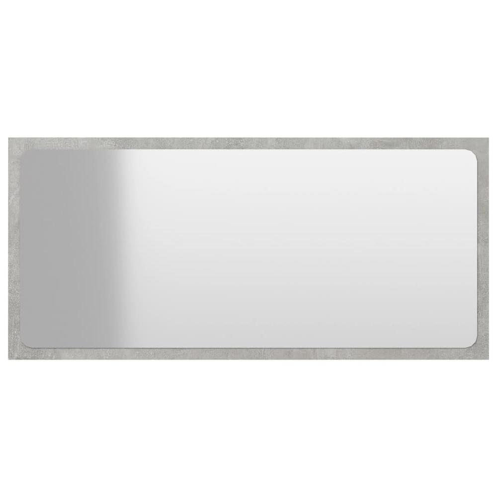 vidaXL Bathroom Mirror Concrete Gray 31.5"x0.6"x14.6" Chipboard, 804618. Picture 2