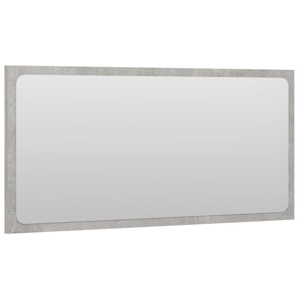 vidaXL Bathroom Mirror Concrete Gray 31.5"x0.6"x14.6" Chipboard, 804618. Picture 3