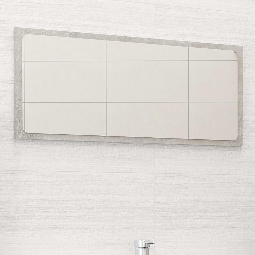 vidaXL Bathroom Mirror Concrete Gray 31.5"x0.6"x14.6" Chipboard, 804618. Picture 1