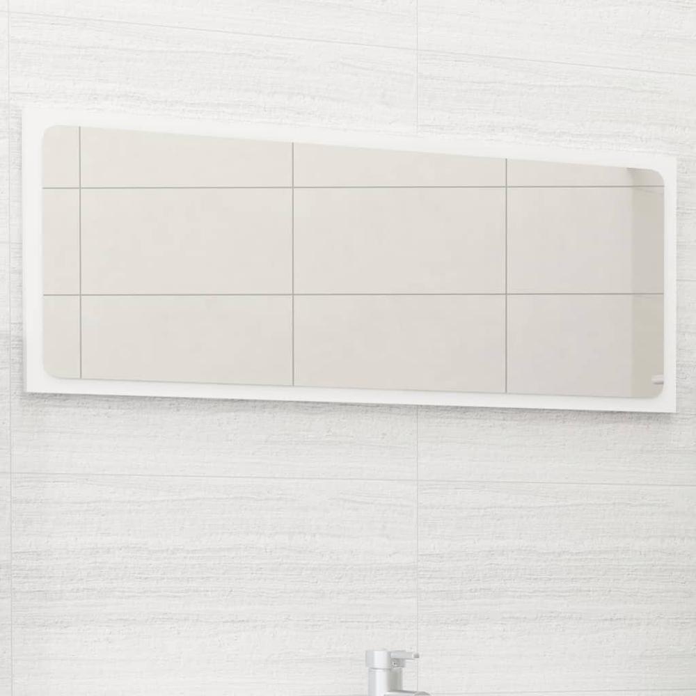 vidaXL Bathroom Mirror White 35.4"x0.6"x14.6" Chipboard, 804622. Picture 1