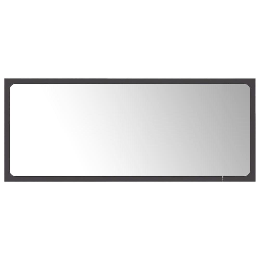 vidaXL Bathroom Mirror Gray 35.4"x0.6"x14.6" Chipboard, 804624. Picture 2