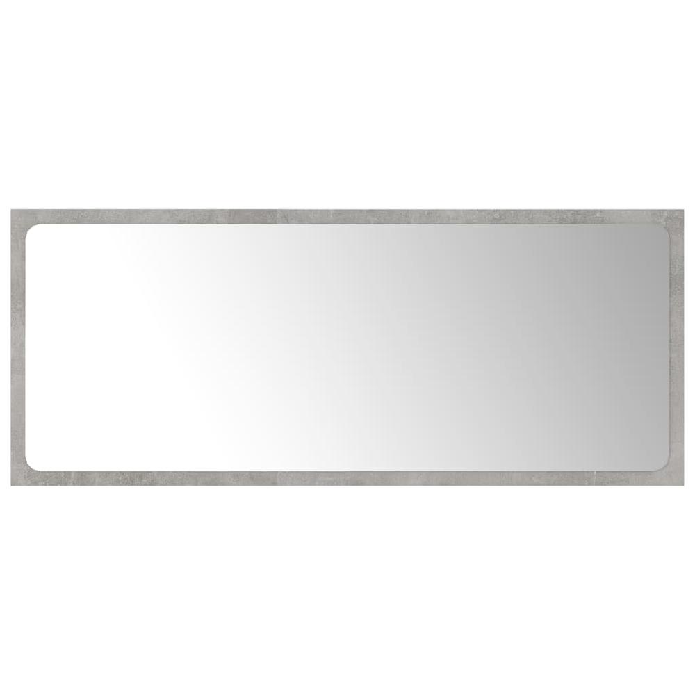 vidaXL Bathroom Mirror Concrete Gray 35.4"x0.6"x14.6" Chipboard, 804626. Picture 2