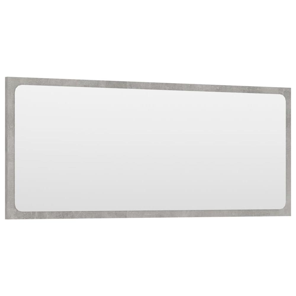 vidaXL Bathroom Mirror Concrete Gray 35.4"x0.6"x14.6" Chipboard, 804626. Picture 3