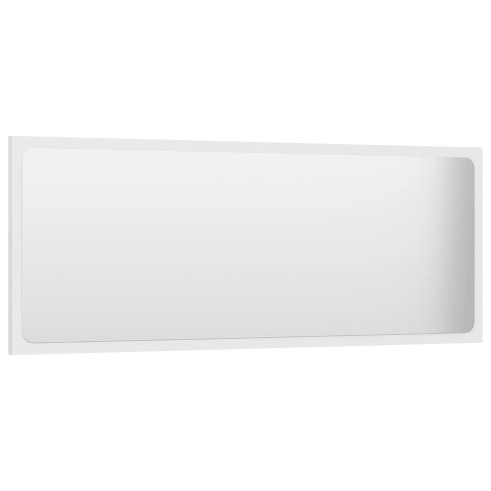 vidaXL Bathroom Mirror White 39.4"x0.6"x14.6" Chipboard, 804630. Picture 3