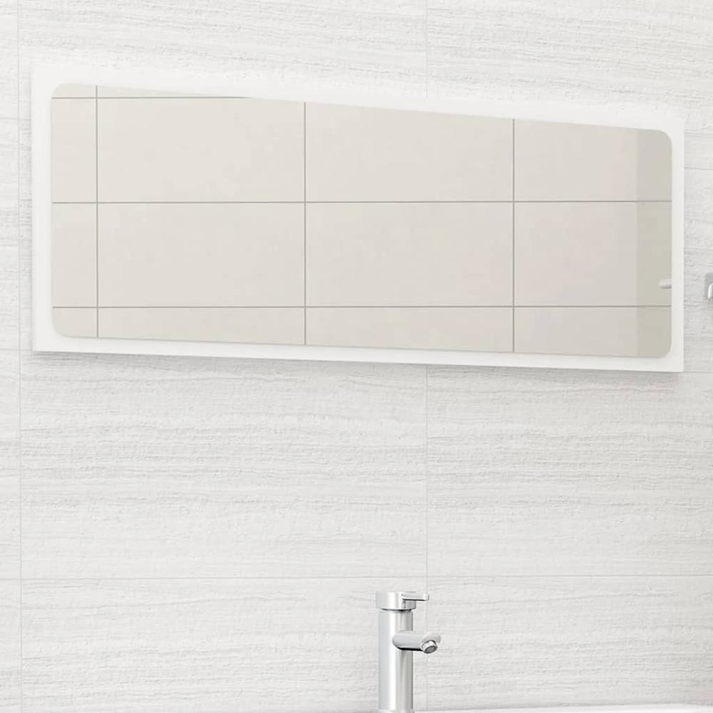vidaXL Bathroom Mirror White 39.4"x0.6"x14.6" Chipboard, 804630. Picture 1