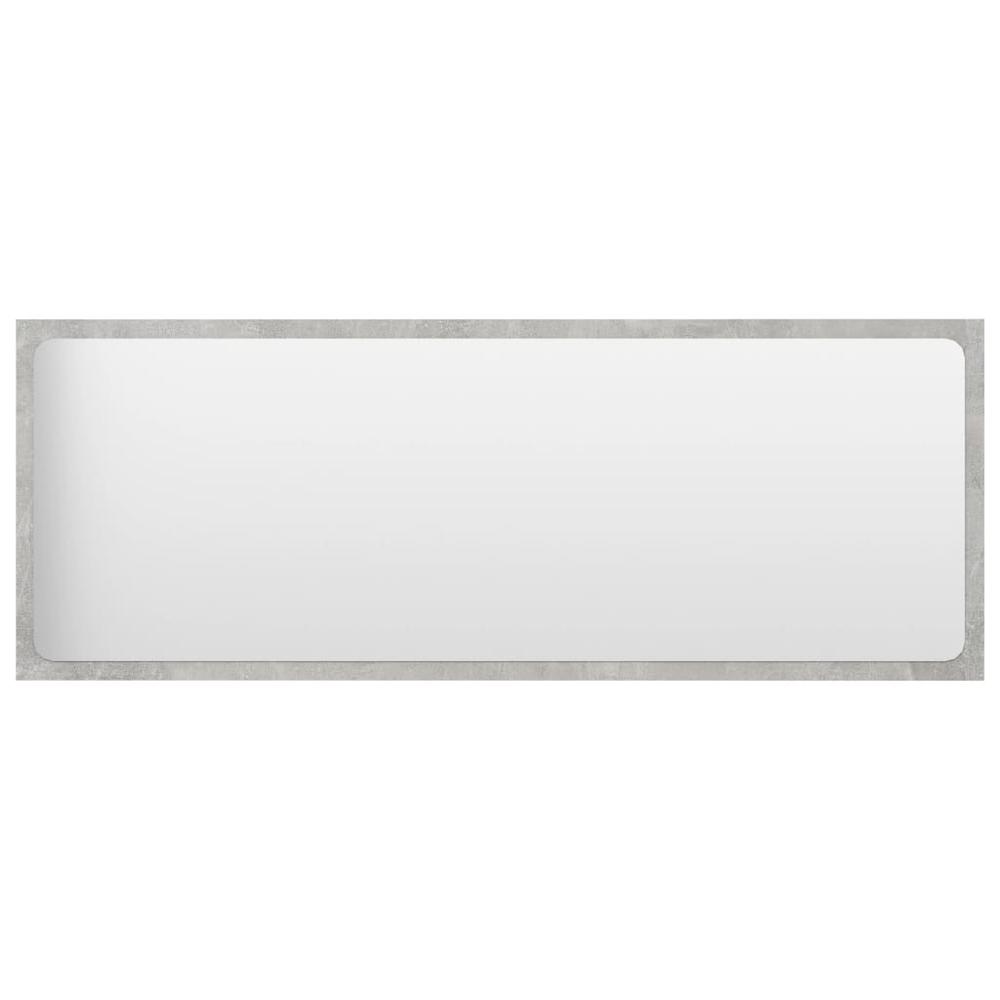 vidaXL Bathroom Mirror Concrete Gray 39.4"x0.6"x14.6" Chipboard, 804634. Picture 2