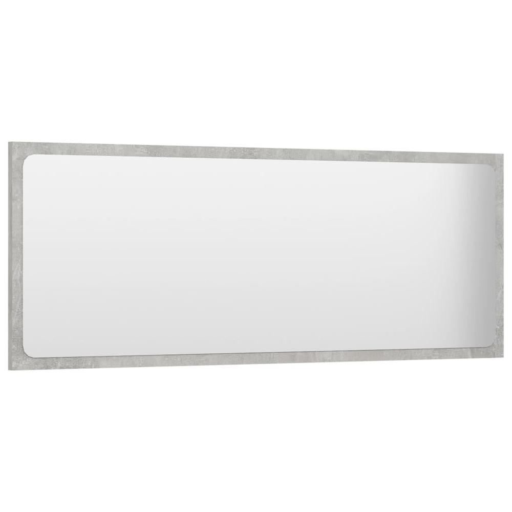 vidaXL Bathroom Mirror Concrete Gray 39.4"x0.6"x14.6" Chipboard, 804634. Picture 3