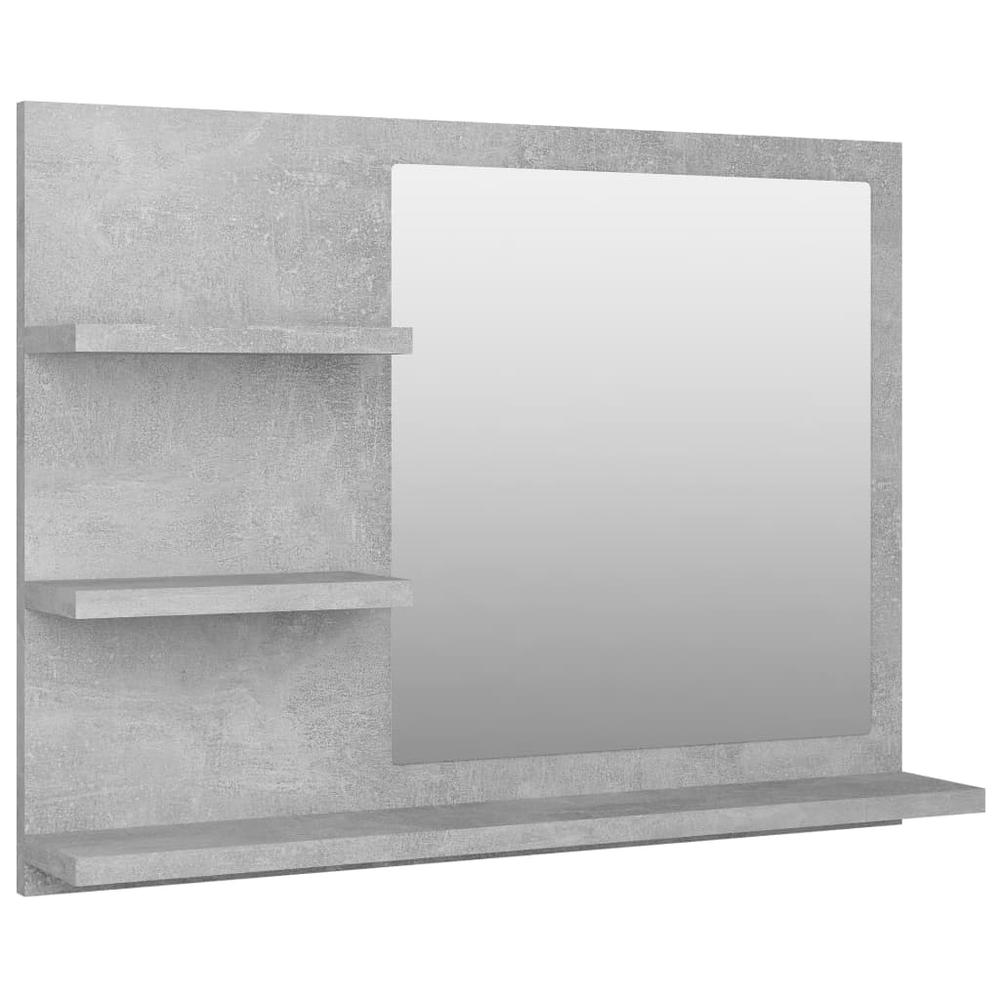 vidaXL Bathroom Mirror Concrete Gray 23.6"x4.1"x17.7" Chipboard, 805010. Picture 2