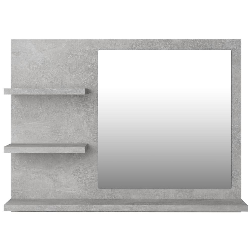 vidaXL Bathroom Mirror Concrete Gray 23.6"x4.1"x17.7" Chipboard, 805010. Picture 5