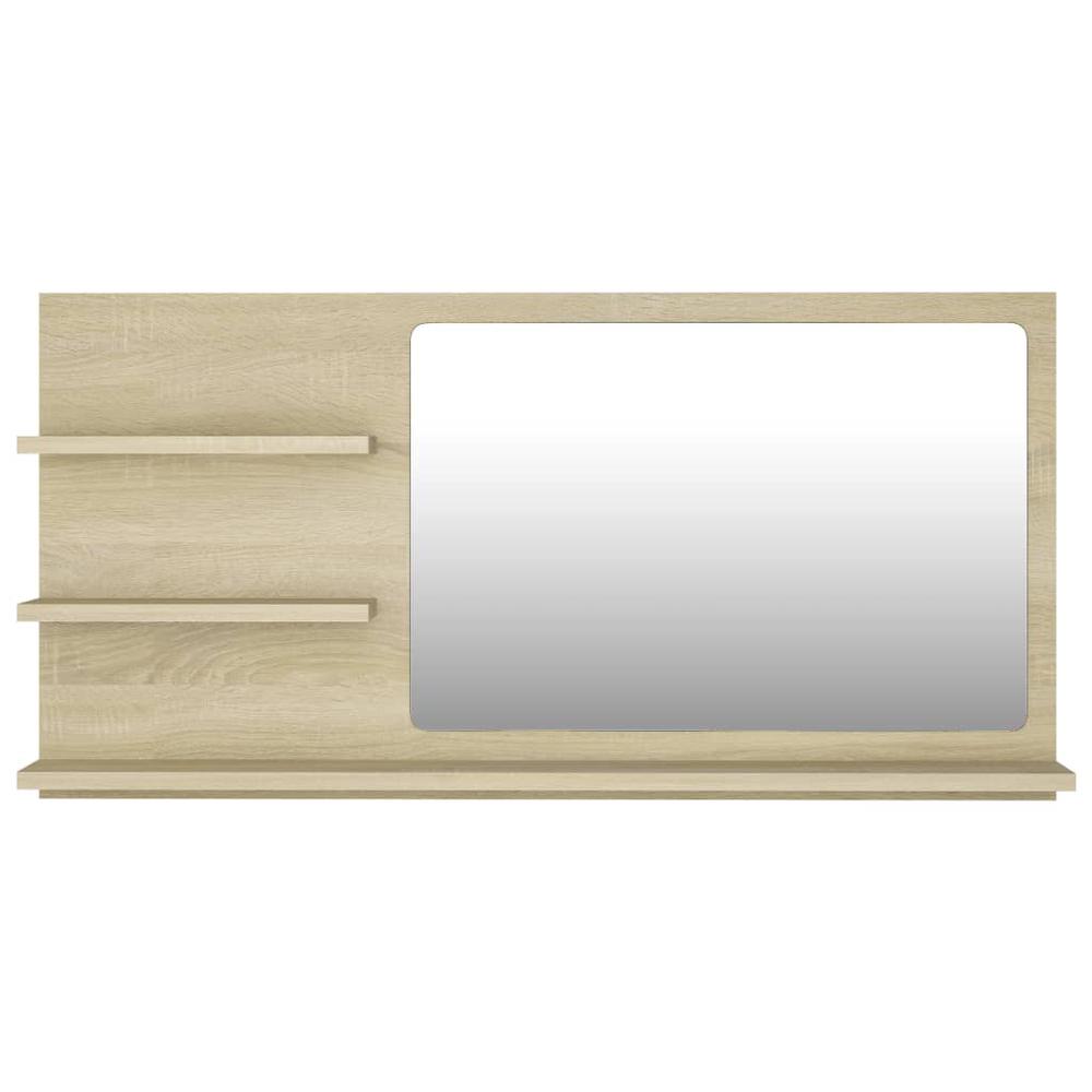 vidaXL Bathroom Mirror Sonoma Oak 35.4"x4.1"x17.7" Chipboard, 805018. Picture 5