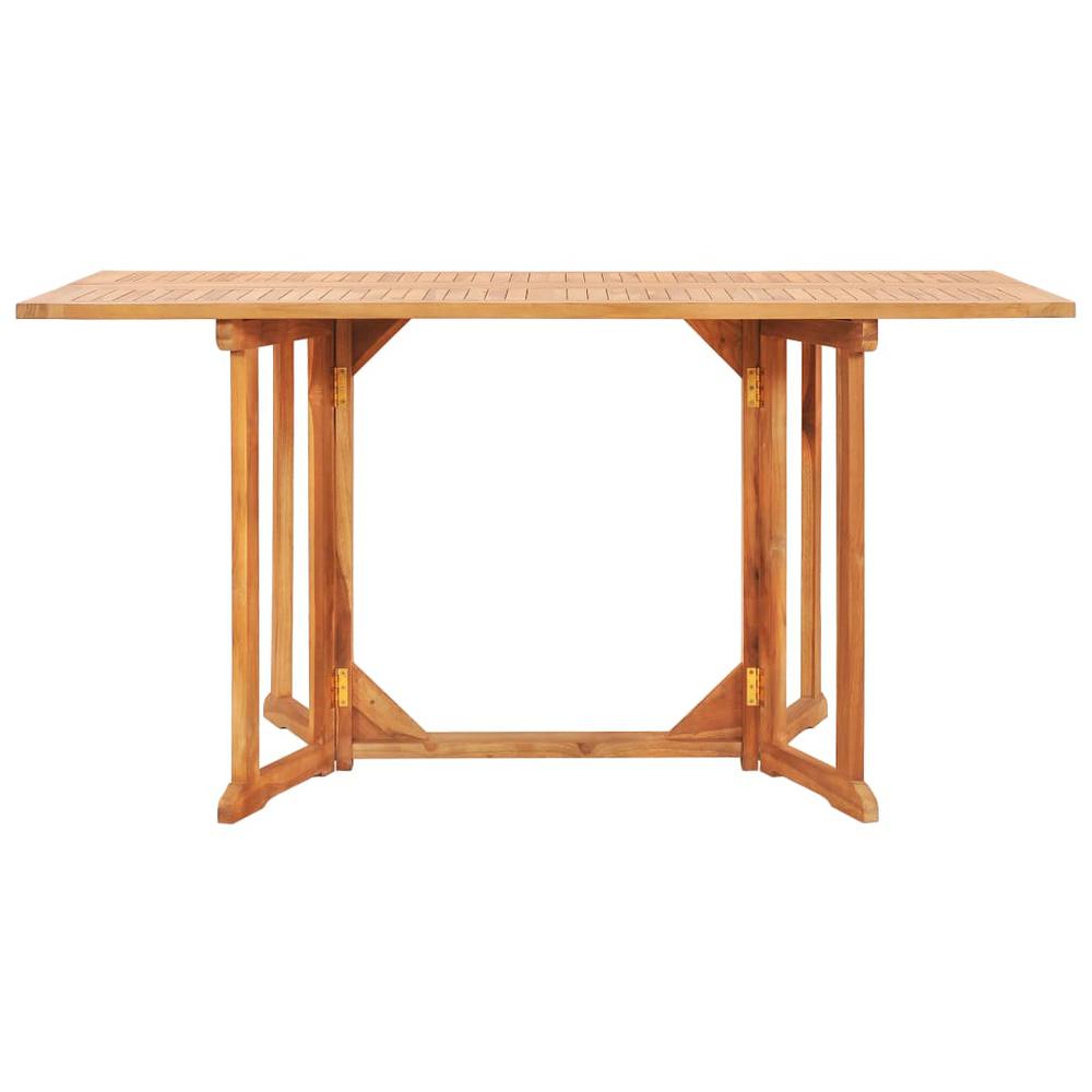vidaXL 7 Piece Folding Outdoor Dining Set Solid Teak Wood, 3059973. Picture 3