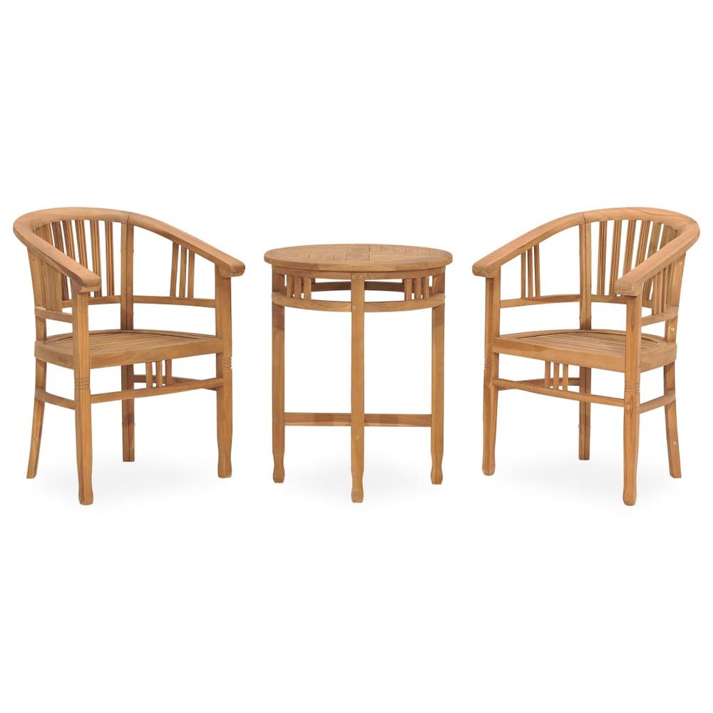 3 Piece Patio Dining Set Solid Teak Wood. Picture 10