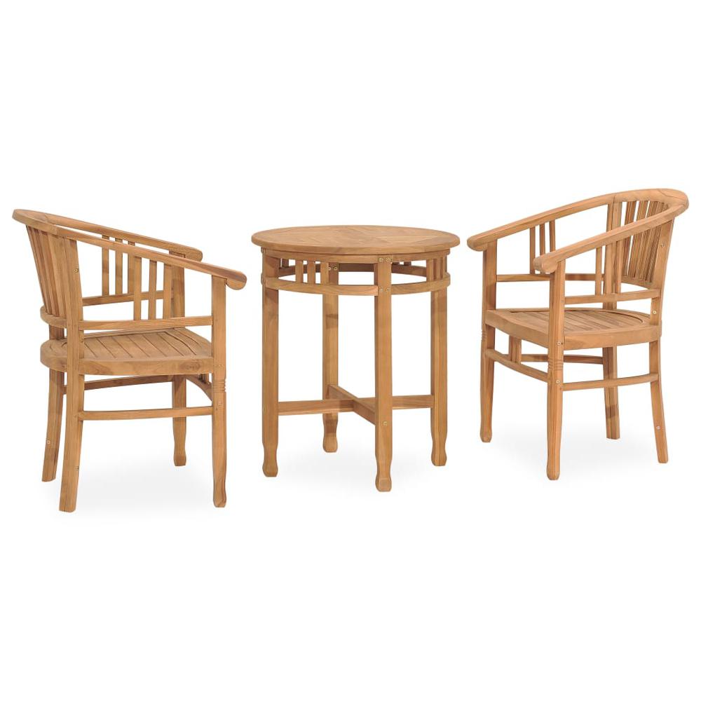 3 Piece Patio Dining Set Solid Teak Wood. Picture 1