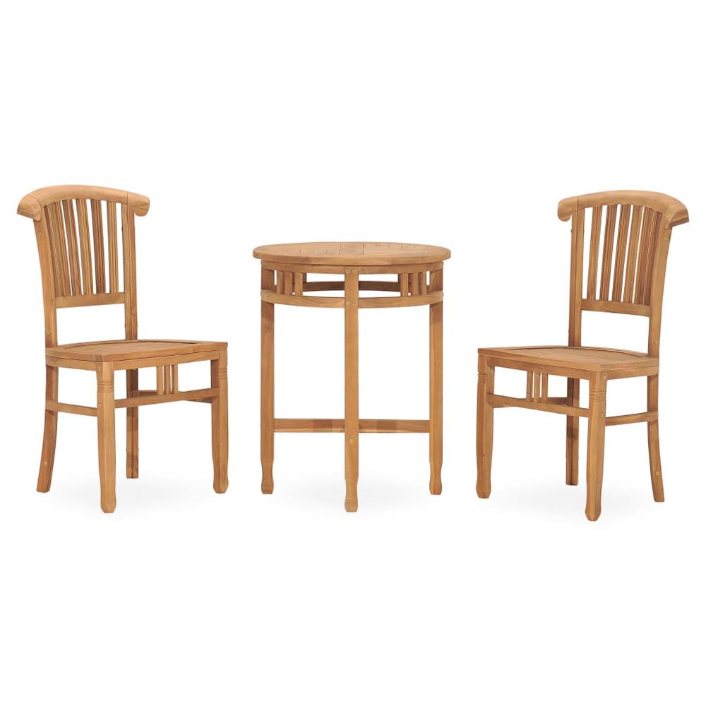 3 Piece Patio Dining Set Solid Teak Wood. Picture 12