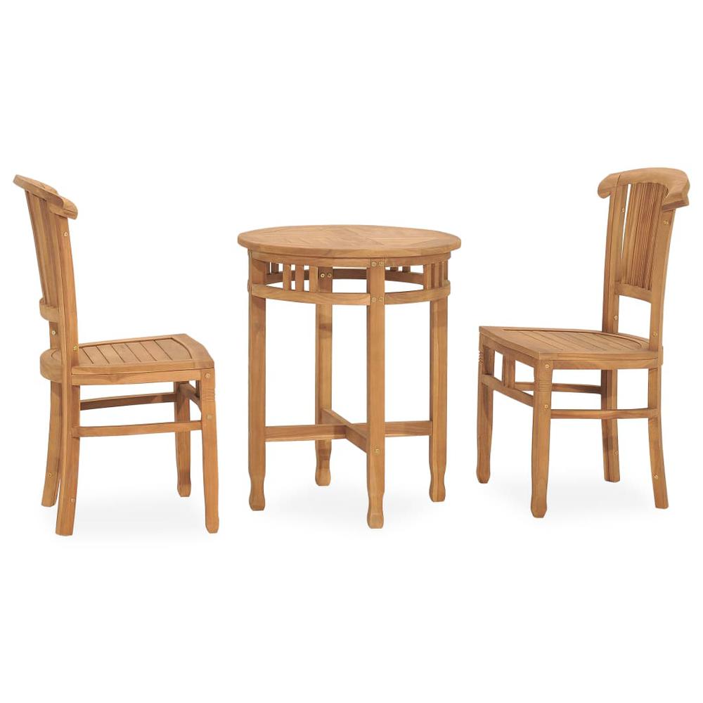 3 Piece Patio Dining Set Solid Teak Wood. Picture 5