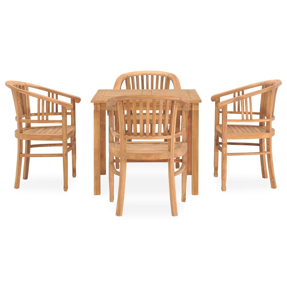 5 Piece Patio Dining Set Solid Teak Wood. Picture 10