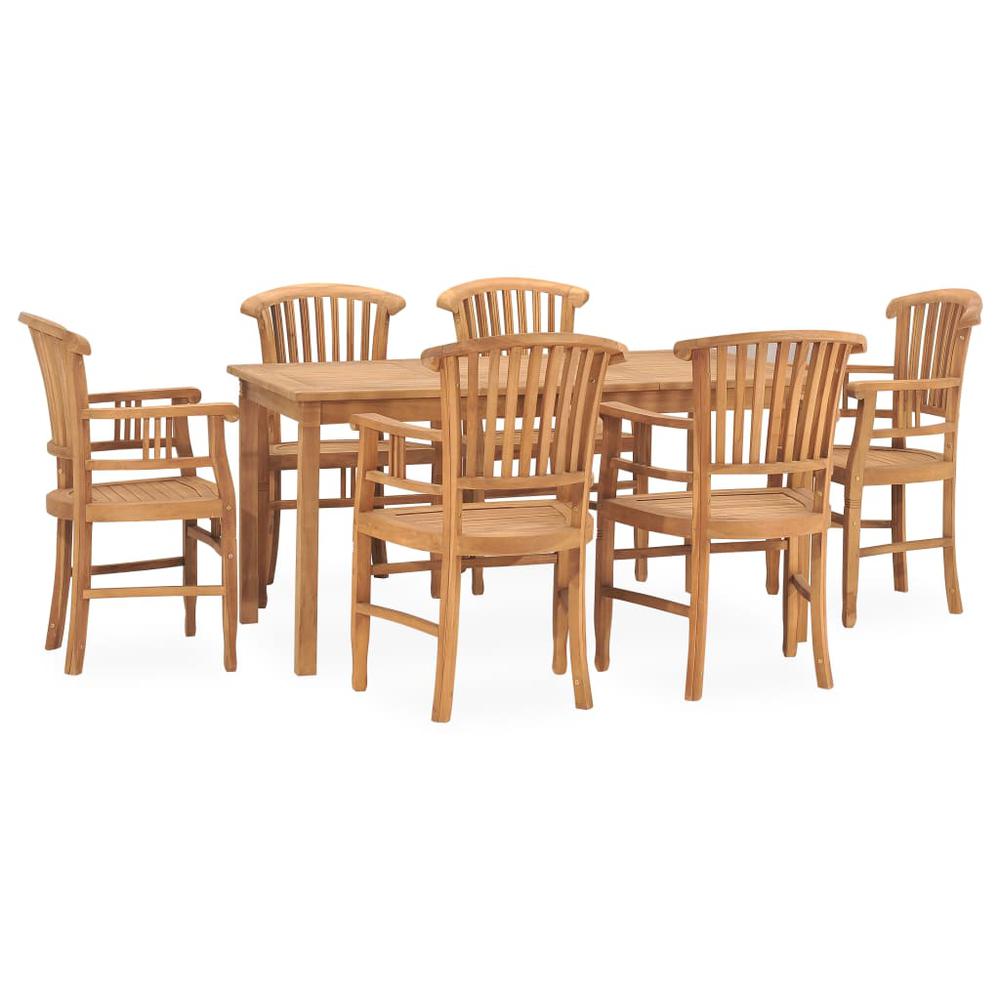 7 Piece Patio Dining Set Solid Teak Wood. Picture 11