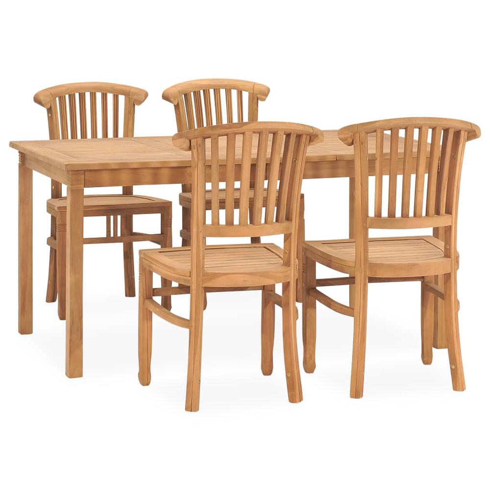 5 Piece Patio Dining Set Solid Teak Wood. Picture 11