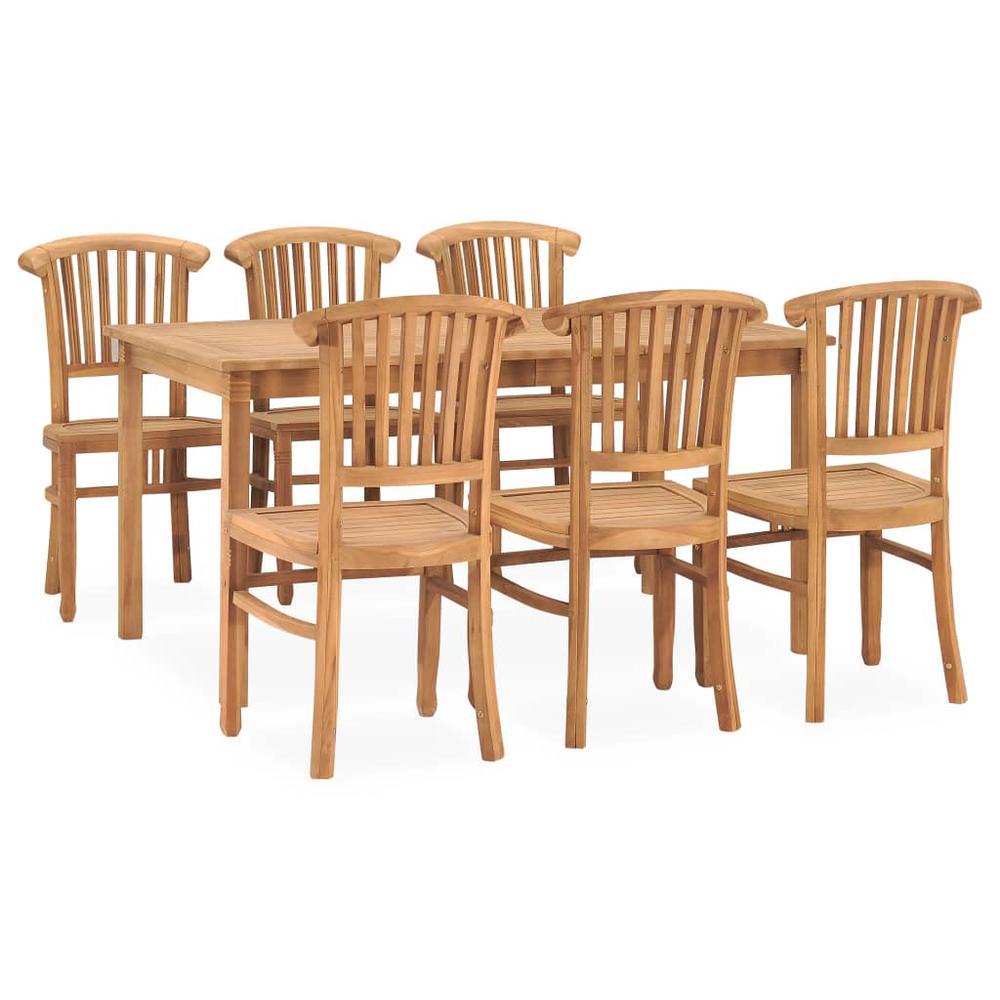 7 Piece Patio Dining Set Solid Teak Wood. Picture 11