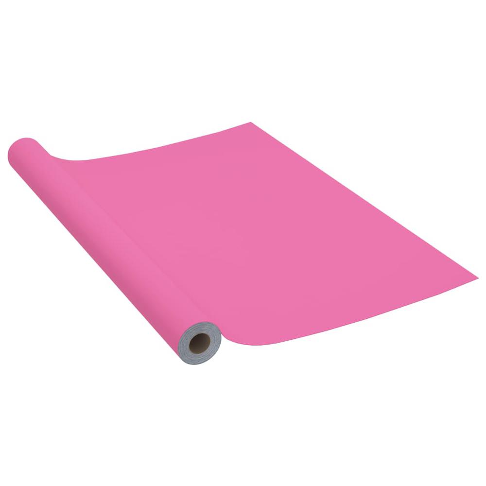 Self-adhesive Furniture Film High Gloss Pink 196.9"x35.4" PVC. Picture 1