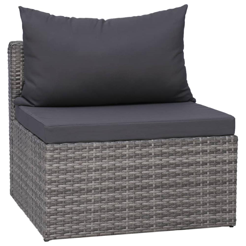 vidaXL 10 Piece Patio Lounge Set with Cushions Poly Rattan Gray, 3059489. Picture 9