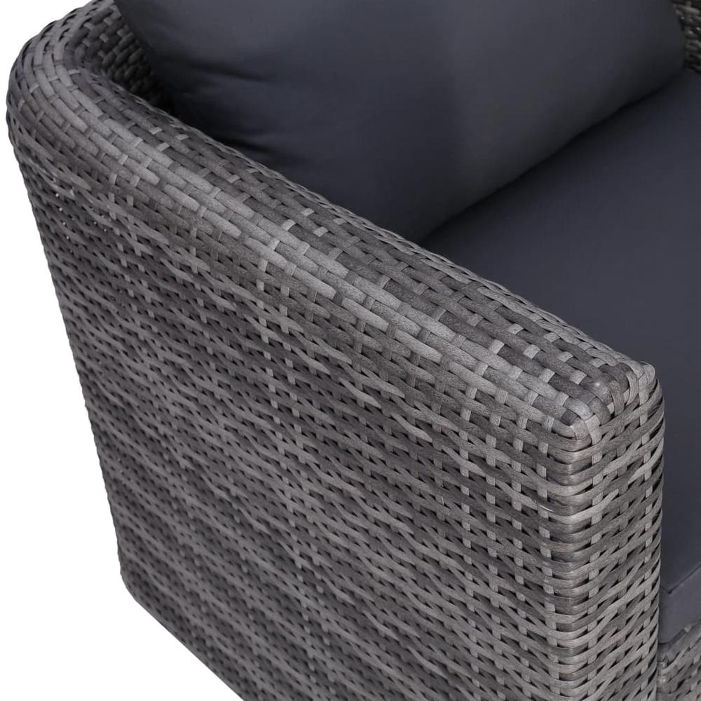 vidaXL 8 Piece Patio Lounge Set with Cushions Poly Rattan Gray, 3059490. Picture 7