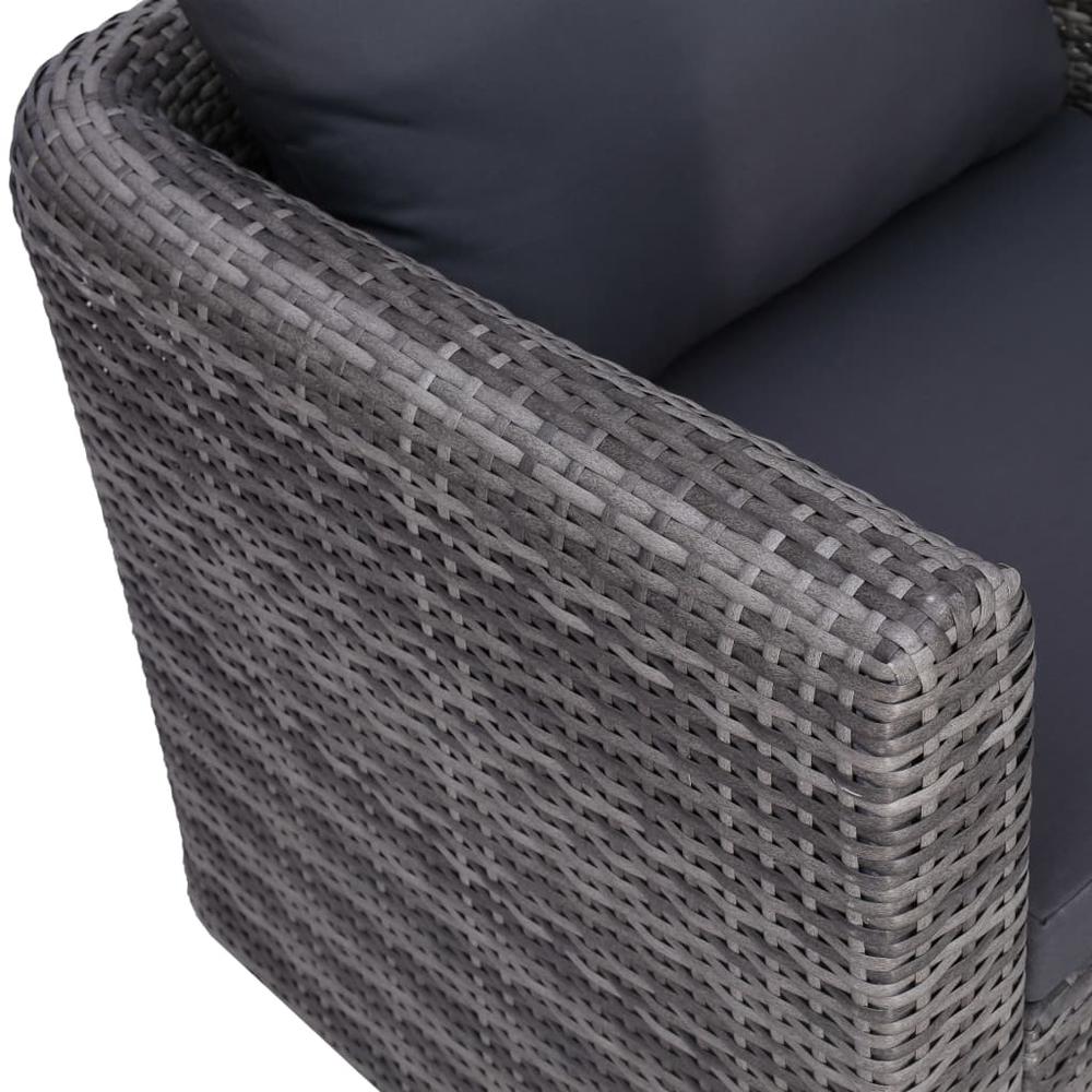 vidaXL 9 Piece Patio Lounge Set with Cushions Poly Rattan Gray, 3059491. Picture 7