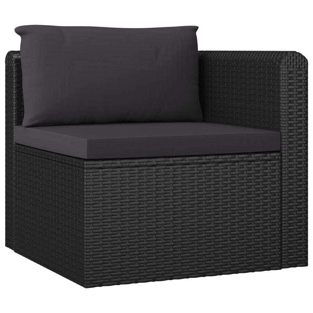 vidaXL 11 Piece Patio Lounge Set with Cushions Poly Rattan Black, 3059497. Picture 5