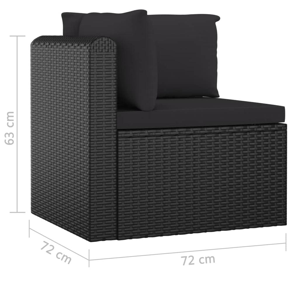 vidaXL 11 Piece Patio Lounge Set with Cushions Poly Rattan Black, 3059497. Picture 9