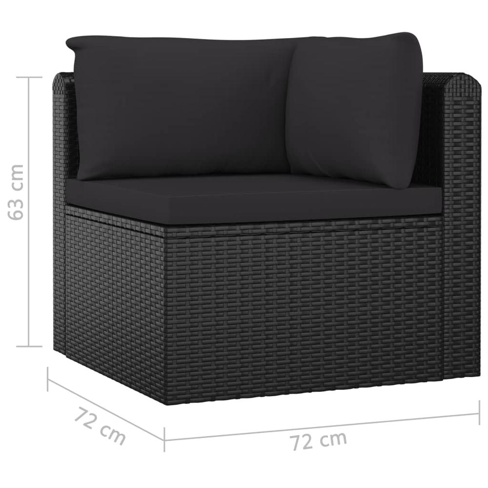 vidaXL 11 Piece Patio Lounge Set with Cushions Poly Rattan Black, 3059497. Picture 10