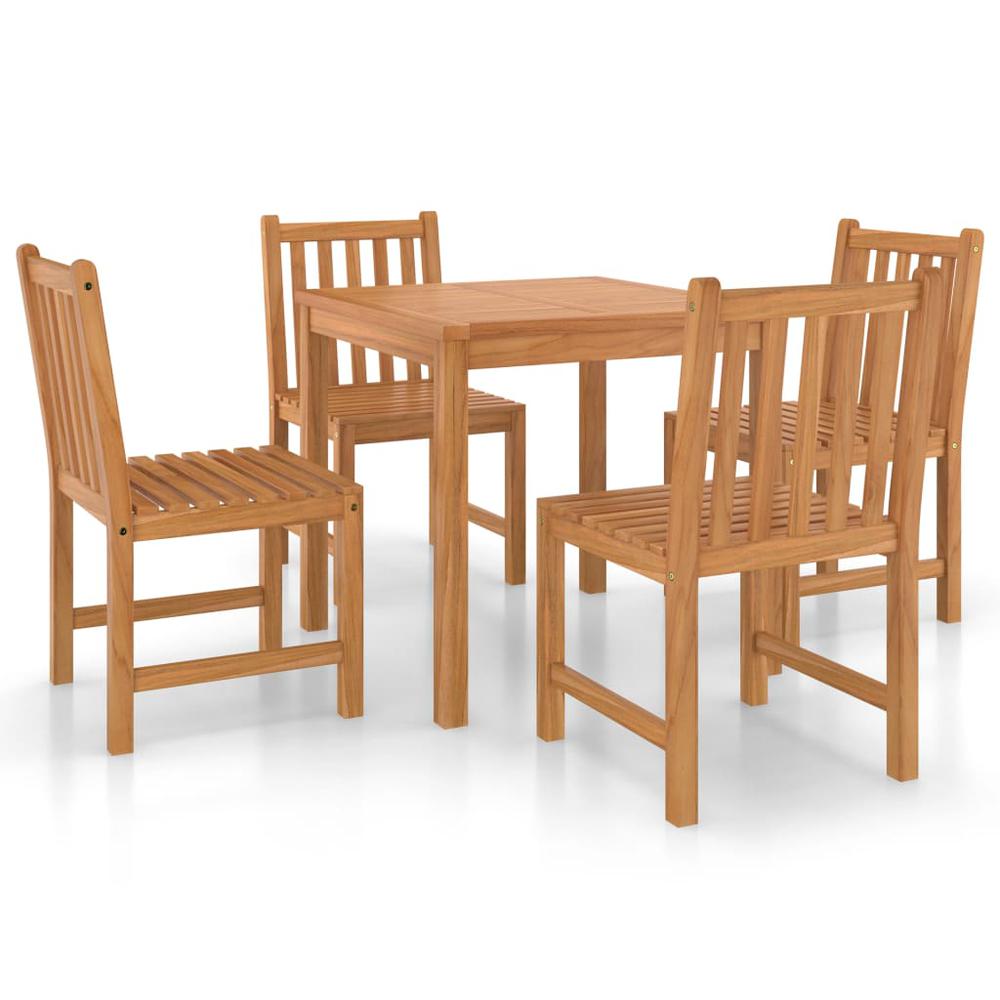 5 Piece Patio Dining Set Solid Teak Wood. Picture 1