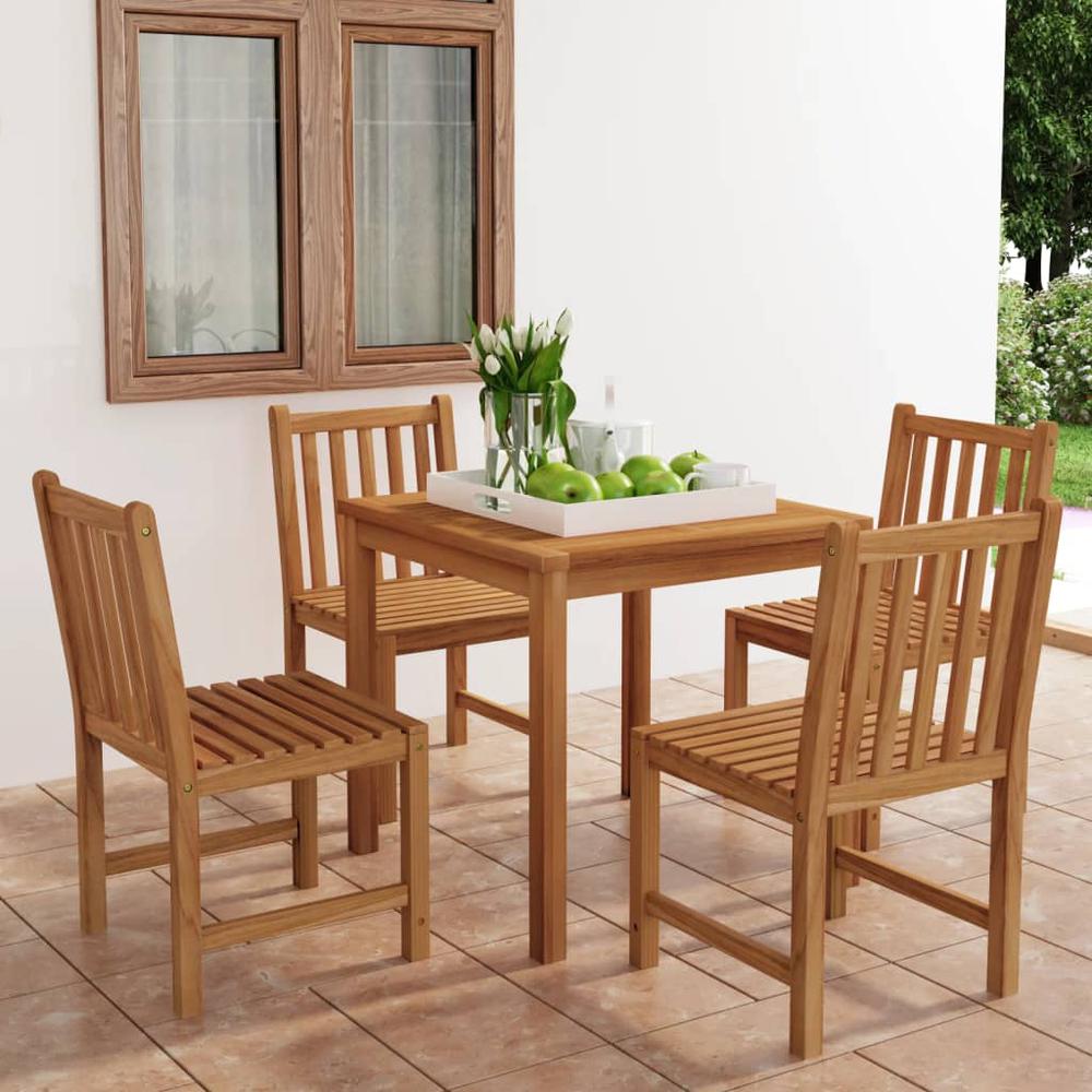 5 Piece Patio Dining Set Solid Teak Wood. Picture 12