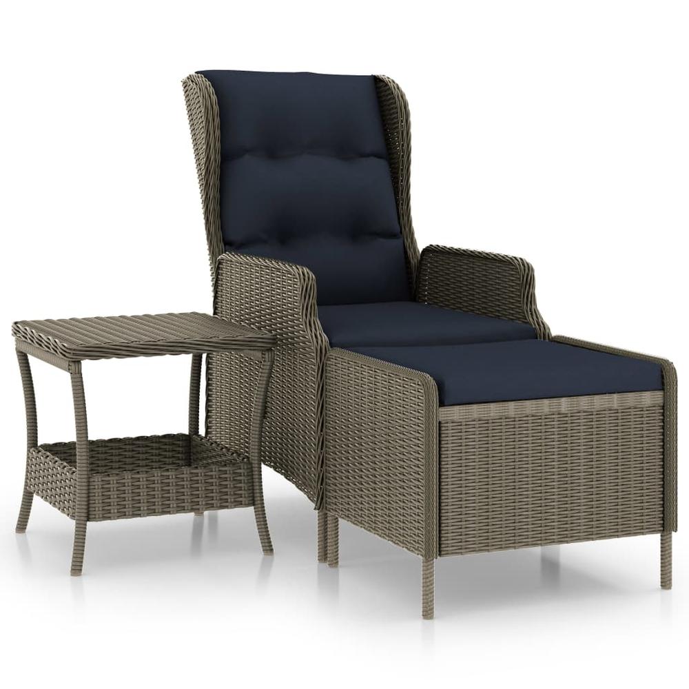 vidaXL 2 Piece Garden Lounge Set with Cushions Poly Rattan Brown 0153. Picture 1