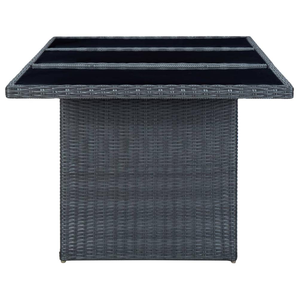 vidaXL 7 Piece Outdoor Dining Set with Cushions Poly Rattan Dark Gray 0165. Picture 11