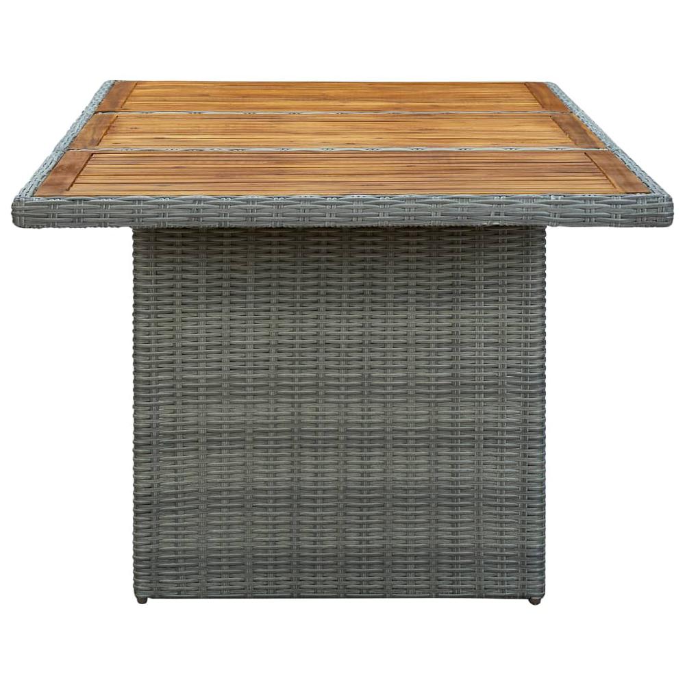 vidaXL 9 Piece Outdoor Dining Set with Cushions Poly Rattan Light Gray 0176. Picture 12
