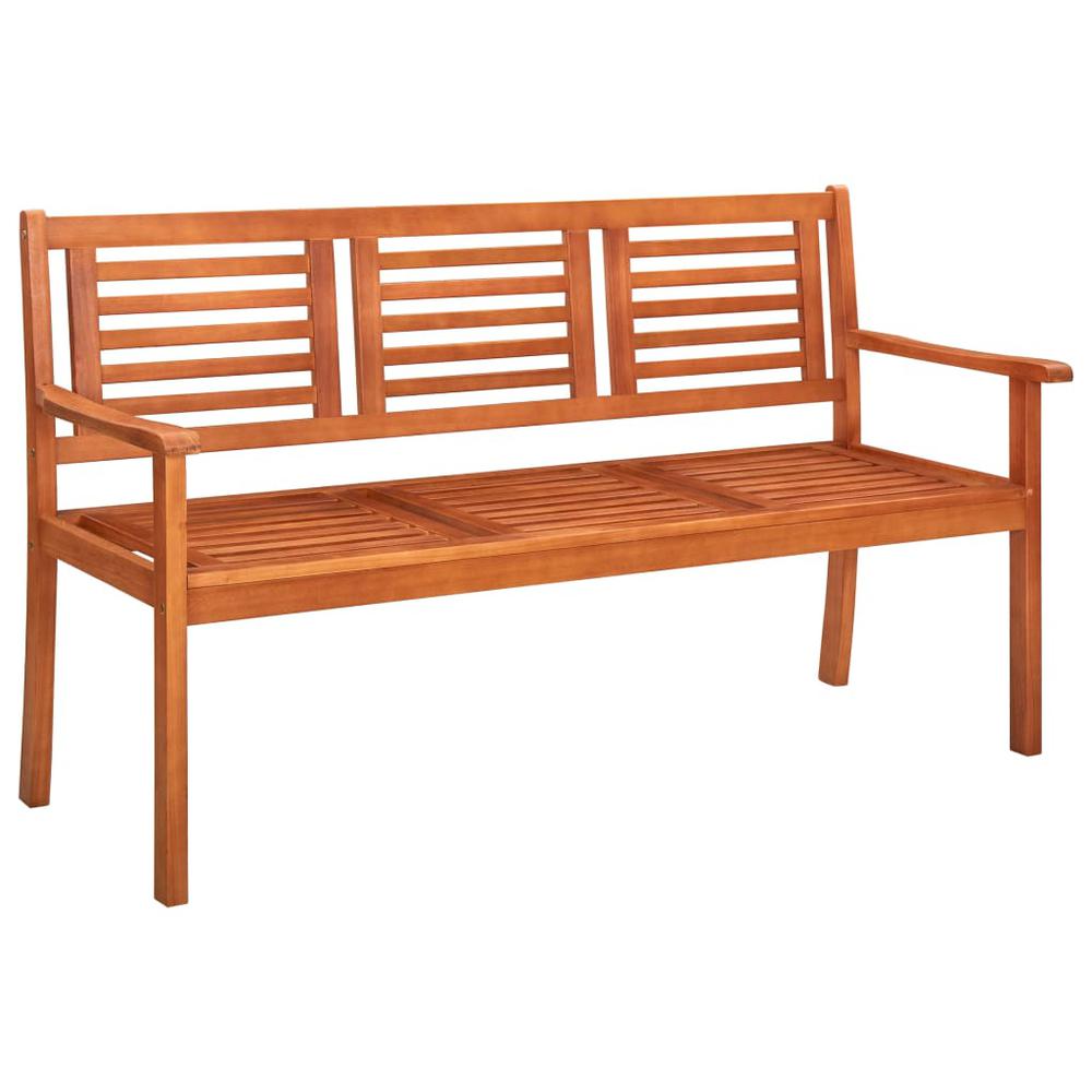 vidaXL 3-Seater Garden Bench 59.1" Solid Eucalyptus Wood 5269. Picture 1