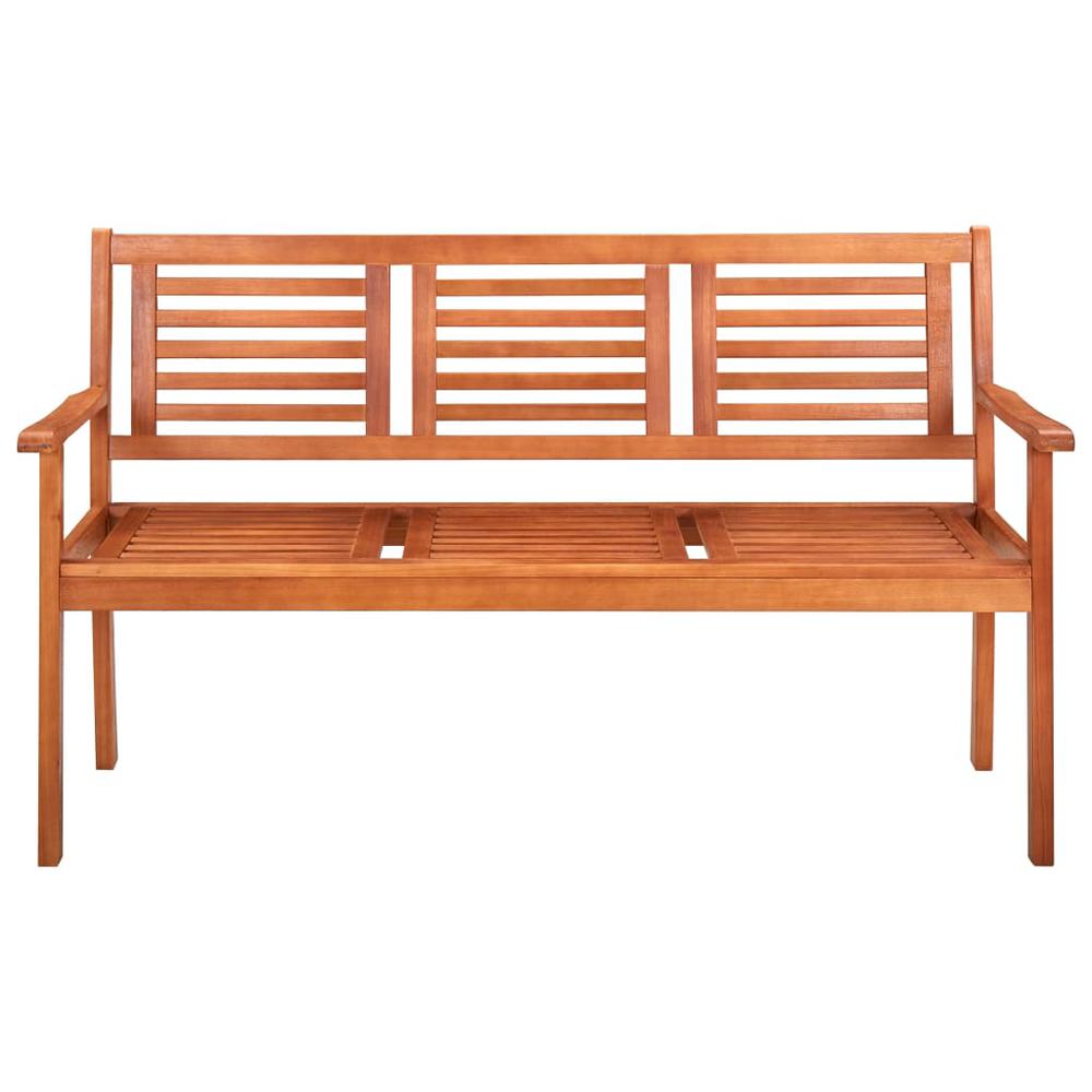 vidaXL 3-Seater Garden Bench 59.1" Solid Eucalyptus Wood 5269. Picture 2